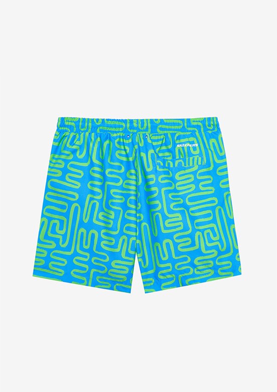 SKECHERS M 5 Inch Allover Print Mavi Erkek Deniz Şortu