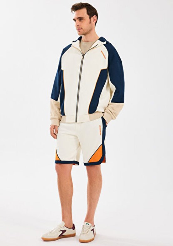 SKECHERS M Diagonal Lw Fleece Off White Erkek Şort