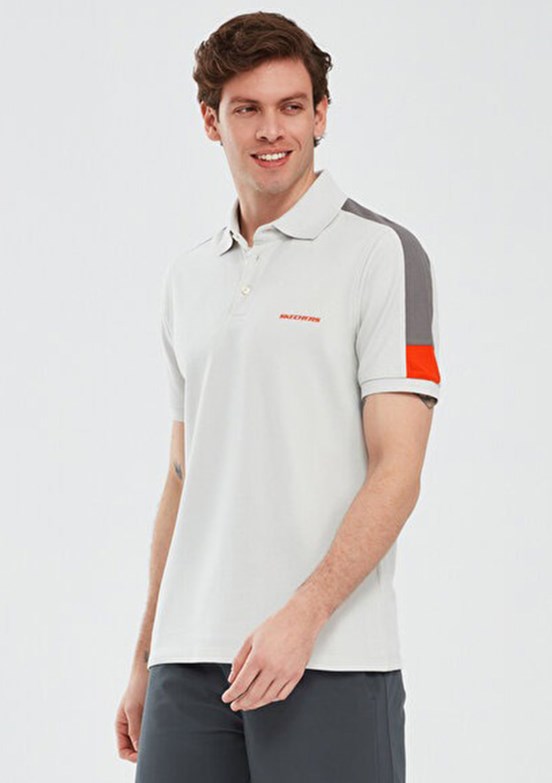 SKECHERS Gri Erkek Polo Yaka T-Shirt