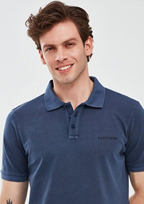 SKECHERS Lacivert Erkek Polo Yaka T-shirt