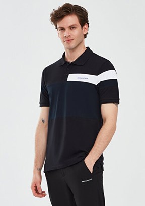 SKECHERS Siyah Erkek Polo Yaka T-shirt
