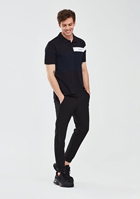 SKECHERS Siyah Erkek Polo Yaka T-shirt