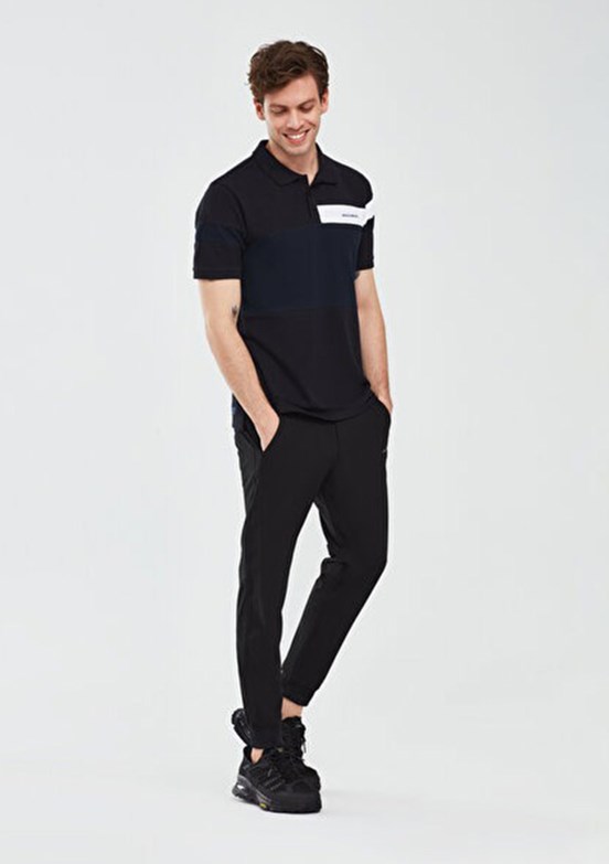 SKECHERS Siyah Erkek Polo Yaka T-shirt