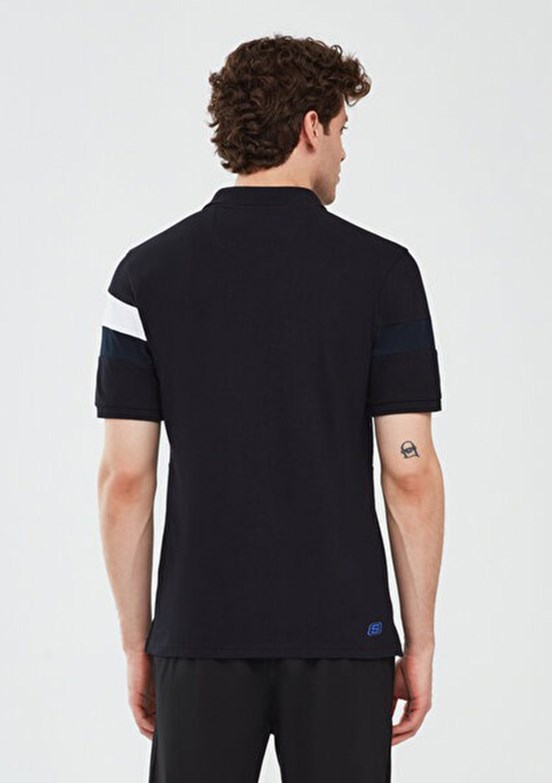 SKECHERS Siyah Erkek Polo Yaka T-shirt