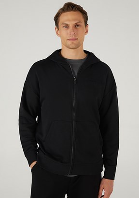 SKECHERS M Essential Full Zip Hoodie - S242112-013 Erkek Siyah Fermuarlı Kapşonlu Sweatshirt