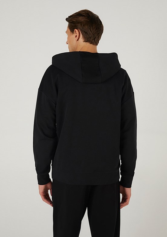 SKECHERS M Essential Full Zip Hoodie - S242112-013 Erkek Siyah Fermuarlı Kapşonlu Sweatshirt