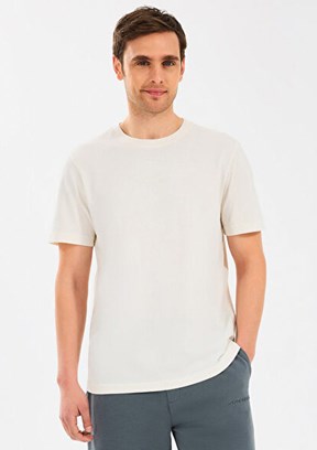 SKECHERS Off White Erkek Baskılı T-shirt