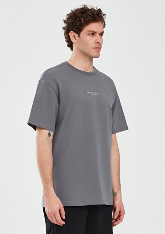 SKECHERS Antrasit Erkek Baskılı T-Shirt