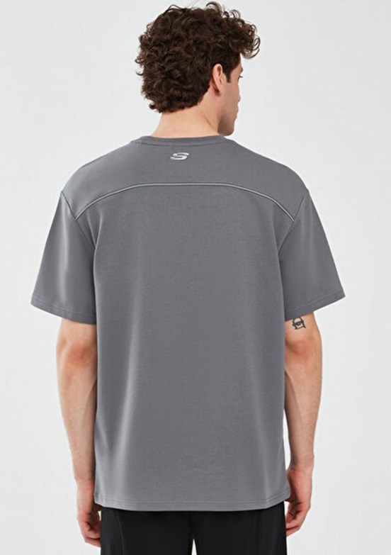 SKECHERS Antrasit Erkek Baskılı T-Shirt