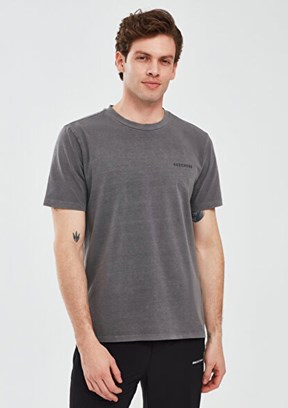 SKECHERS Organic Coll Antrasit Erkek Bisiklet Yaka T-shirt