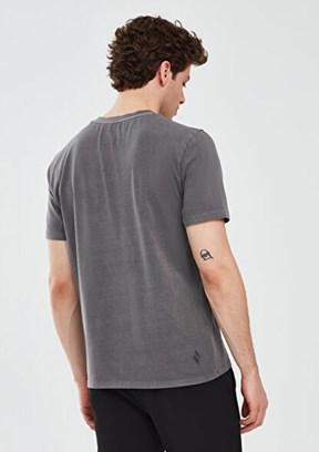 SKECHERS Organic Coll Antrasit Erkek Bisiklet Yaka T-shirt