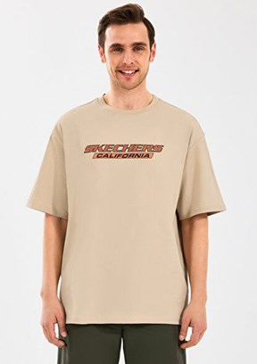 SKECHERS Graphic Tee Bej Erkek Baskılı T-shirt
