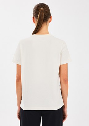 SKECHERS W Essential Crewneck Beyaz Kadın T-shirt