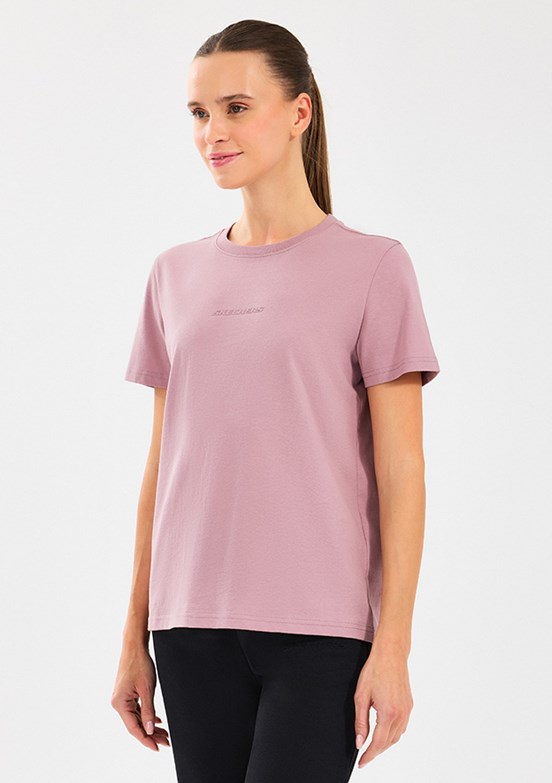 SKECHERS Essential - S2510029-620 Kadın Pembe Baskılı T-Shirt