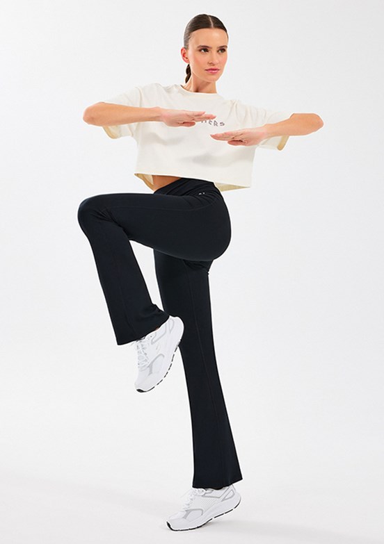 SKECHERS W Basic Flare Legging Siyah Kadın Tayt