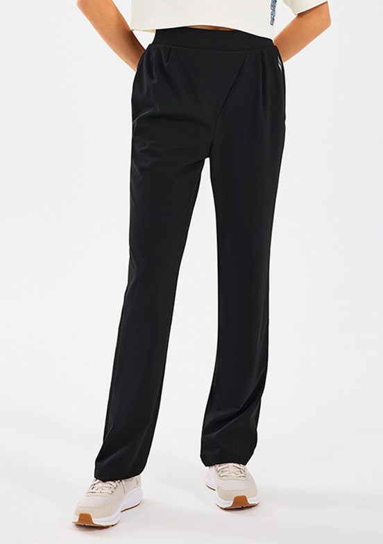 SKCHERS W Micro Wide Leg Siyah Kadın Eşofman Altı