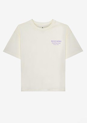 SKECHERS W Loose Fit Graphic Tee Off White Kadın T-shirt