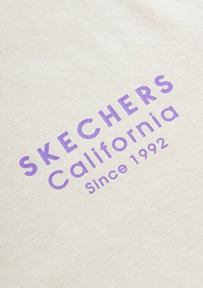 SKECHERS W Loose Fit Graphic Tee Off White Kadın T-shirt