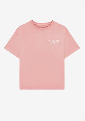 SKECHERS W Loose Fit Graphic Tee Pearl Blush Kadın T-shirt