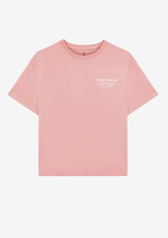 SKECHERS W Loose Fit Graphic Tee Pearl Blush Kadın T-shirt