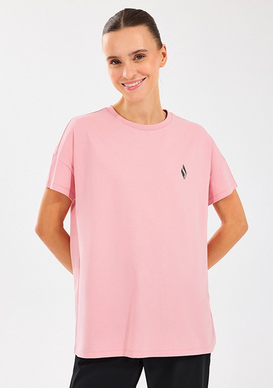 SKECHERS W Crew Neck Graphic Tee Pearlblush Kadın T-shirt
