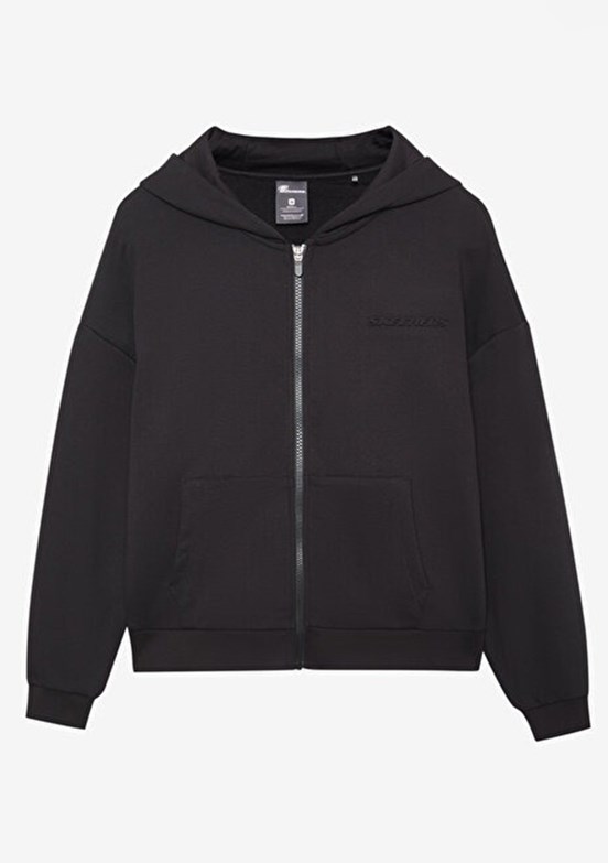SKECHERS W Essential Full Zip Siyah Kadın Sweatshirt