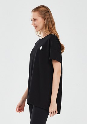 SKECHERS W Performance Tops Bisiklet Yaka Siyah Kadın T-shirt