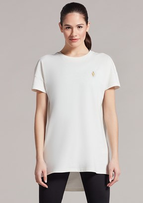 SKECHERS W Performance Tops Bisiklet Yaka Kırık Beyaz Kadın T-shirt