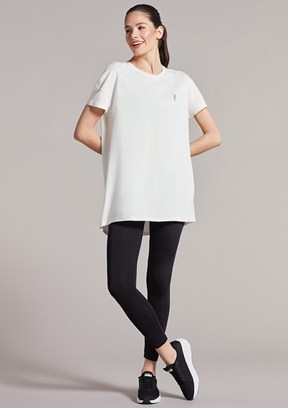 SKECHERS W Performance Tops Bisiklet Yaka Kırık Beyaz Kadın T-shirt