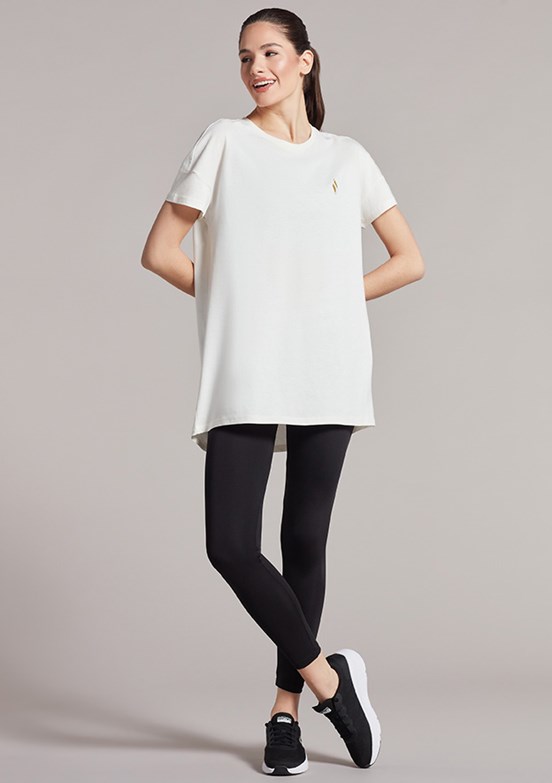 SKECHERS W Performance Tops Bisiklet Yaka Kırık Beyaz Kadın T-shirt