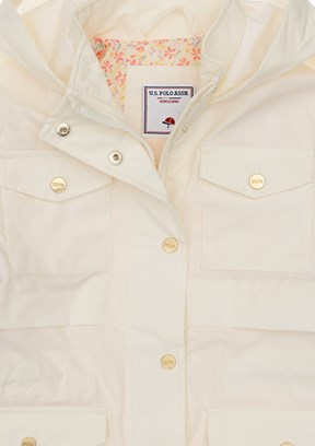 US POLO ASSN Beyaz Kız Çocuk Basic Kaban