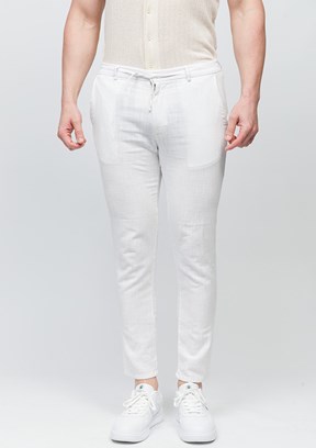 JOHNNY JOE Beyaz Erkek Jogger Pantolon