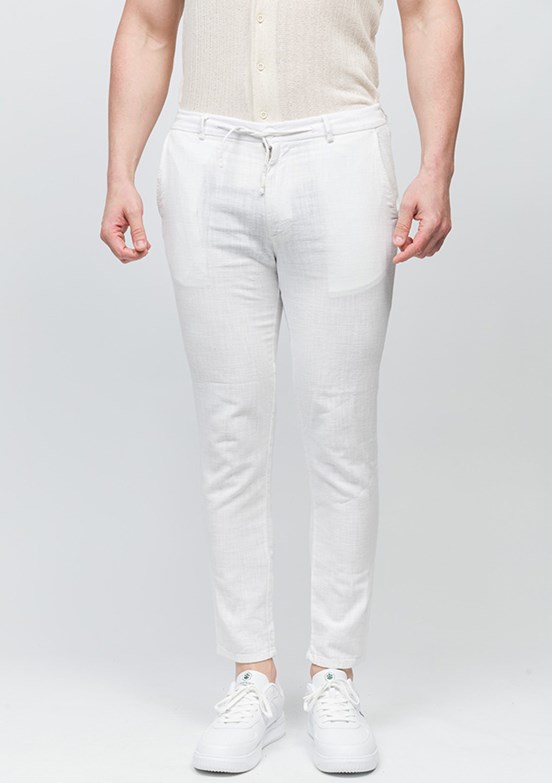 JOHNNY JOE Beyaz Erkek Jogger Pantolon