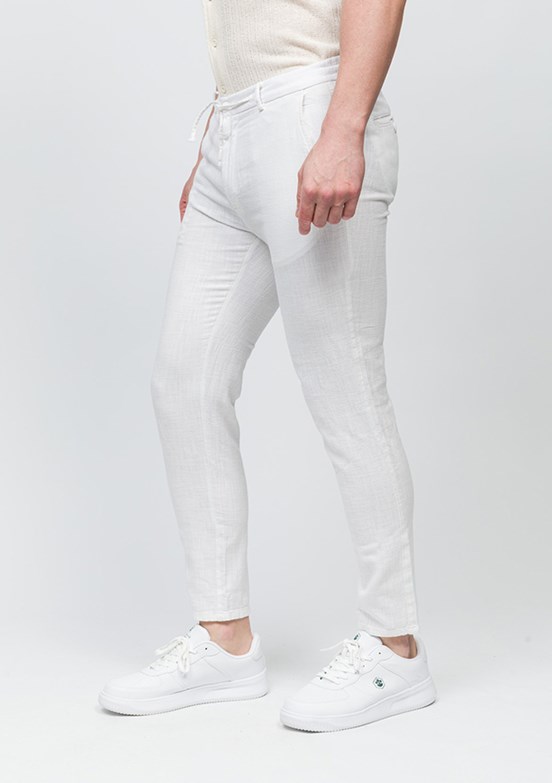 JOHNNY JOE Beyaz Erkek Jogger Pantolon