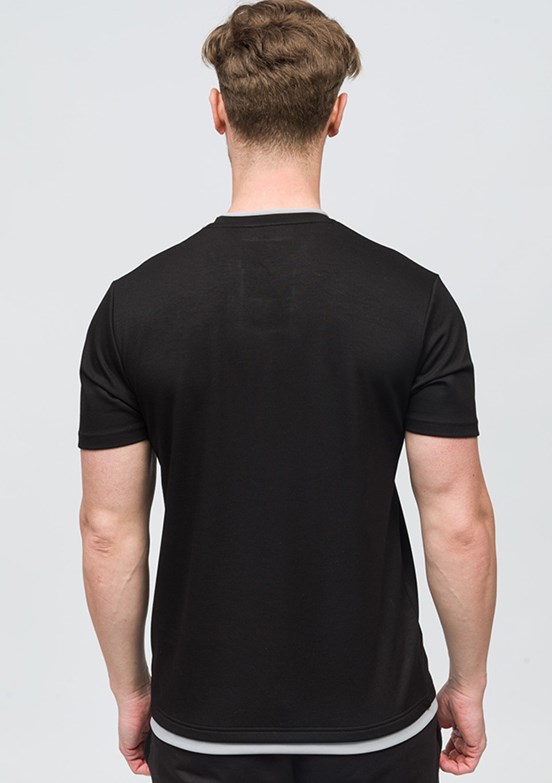 JOHNNY JOE Siyah Erkek Bisiklet Yaka T-shirt