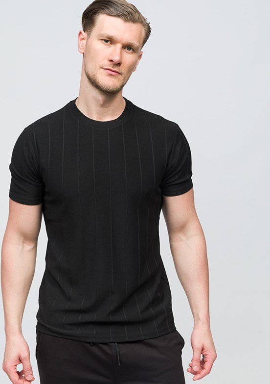 JOHNNY JOE Siyah Erkek Bisiklet Yaka T-shirt