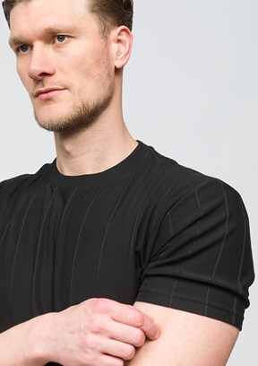 JOHNNY JOE Siyah Erkek Bisiklet Yaka T-shirt