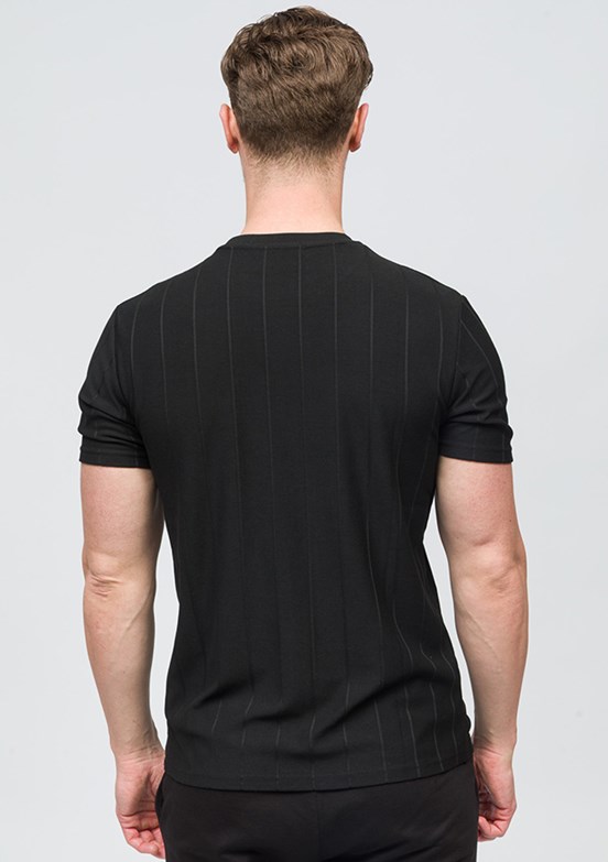 JOHNNY JOE Siyah Erkek Bisiklet Yaka T-shirt