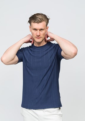 JOHNNY JOE İndigo Erkek Bisiklet Yaka T-shirt