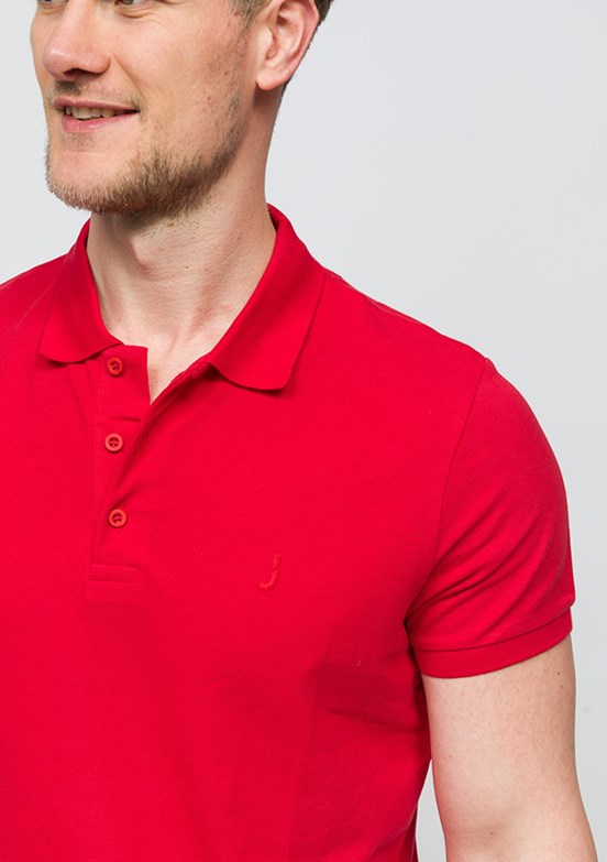 JOHNNY JOE Kırmızı Erkek Polo Yaka T-shirt