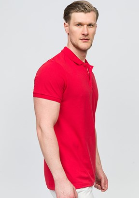 JOHNNY JOE Kırmızı Erkek Polo Yaka T-shirt