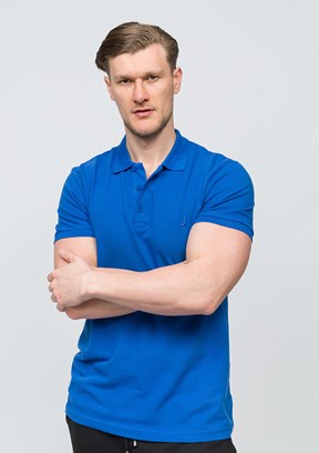 JOHNNY JOE Civit Mavisi Erkek Polo Yaka T-shirt