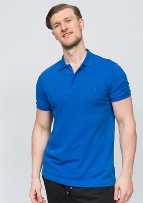 JOHNNY JOE Civit Mavisi Erkek Polo Yaka T-shirt