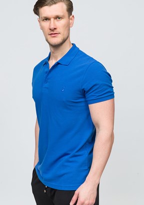 JOHNNY JOE Civit Mavisi Erkek Polo Yaka T-shirt