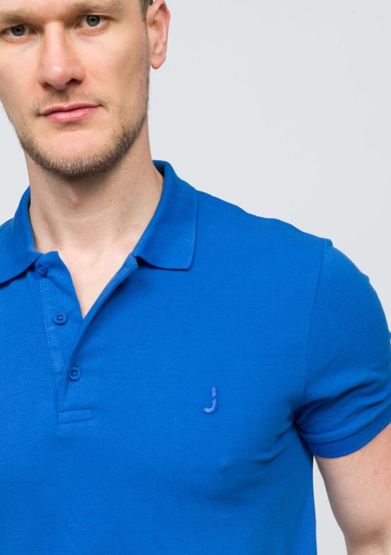 JOHNNY JOE Civit Mavisi Erkek Polo Yaka T-shirt