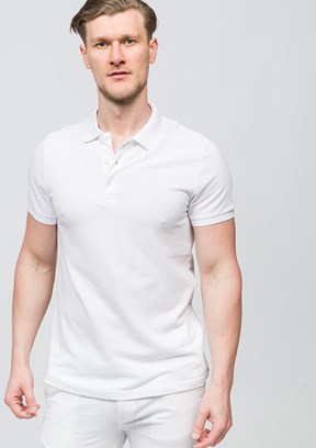 JOHNNY JOE Beyaz Erkek Polo Yaka T-shirt