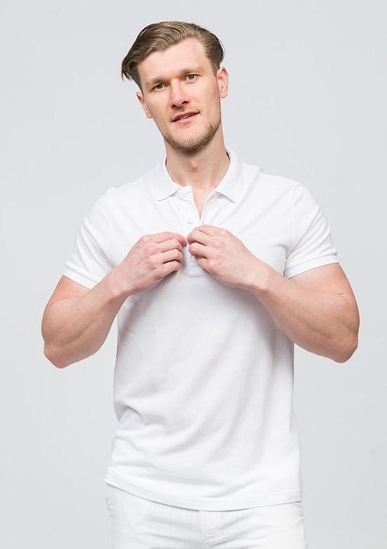 JOHNNY JOE Beyaz Erkek Polo Yaka T-shirt