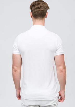 JOHNNY JOE Beyaz Erkek Polo Yaka T-shirt