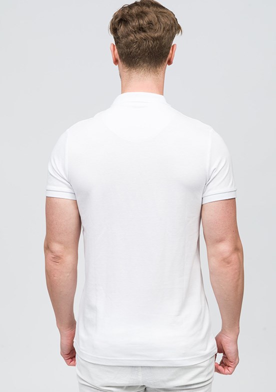 JOHNNY JOE Beyaz Erkek Polo Yaka T-shirt