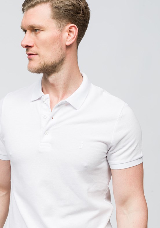 JOHNNY JOE Beyaz Erkek Polo Yaka T-shirt